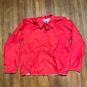 Vintage Men’s Red button up Windbreaker Size Large